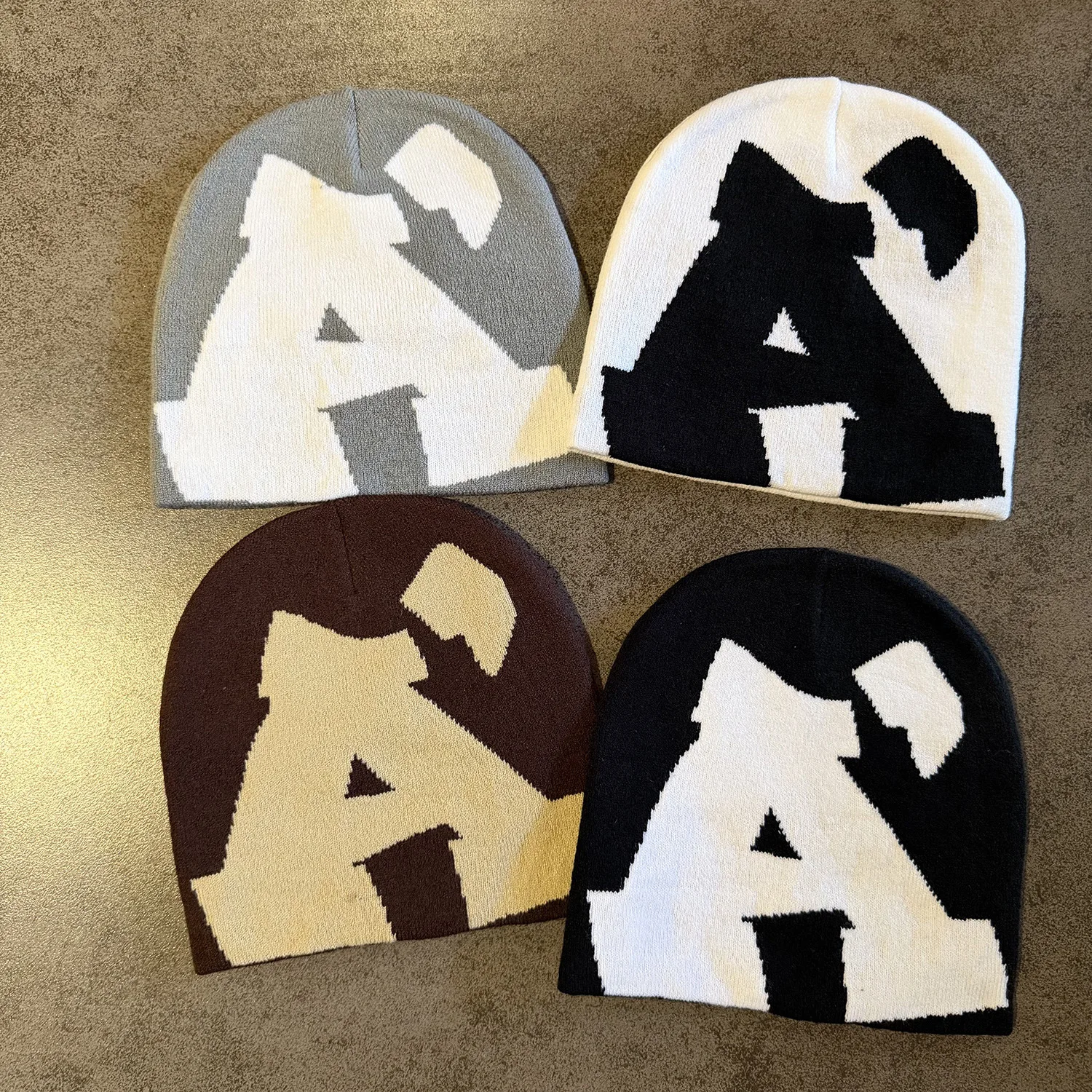 Fashion Retro Hip Hop Streetwear Graphic Print Hat Casual Warm Outdoor Skullcap Stretchable Winter Beanie Men Women