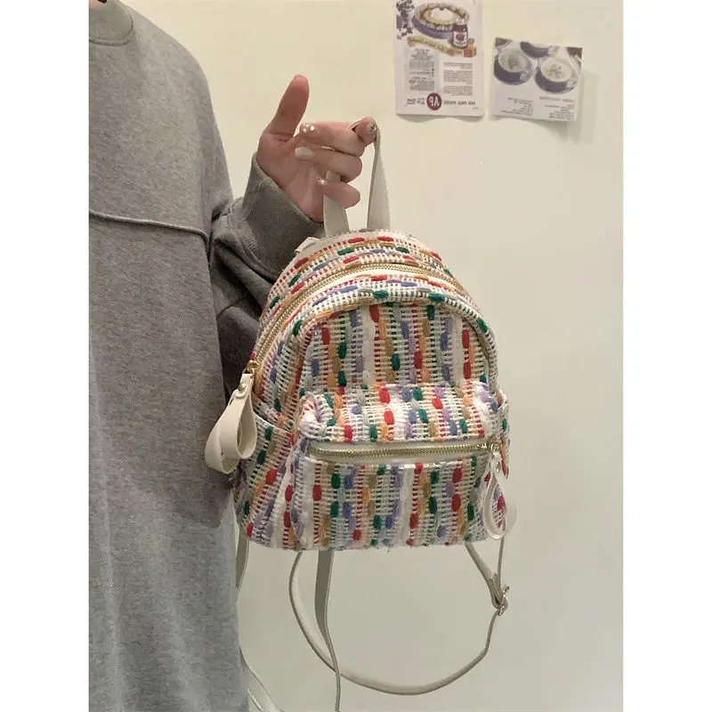 Zaino piccolo per maglieria arcobaleno moda Unisex 2023 primavera estate nuovo tutto-fiammifero Casual tutto-fiammifero Unisex versione coreana