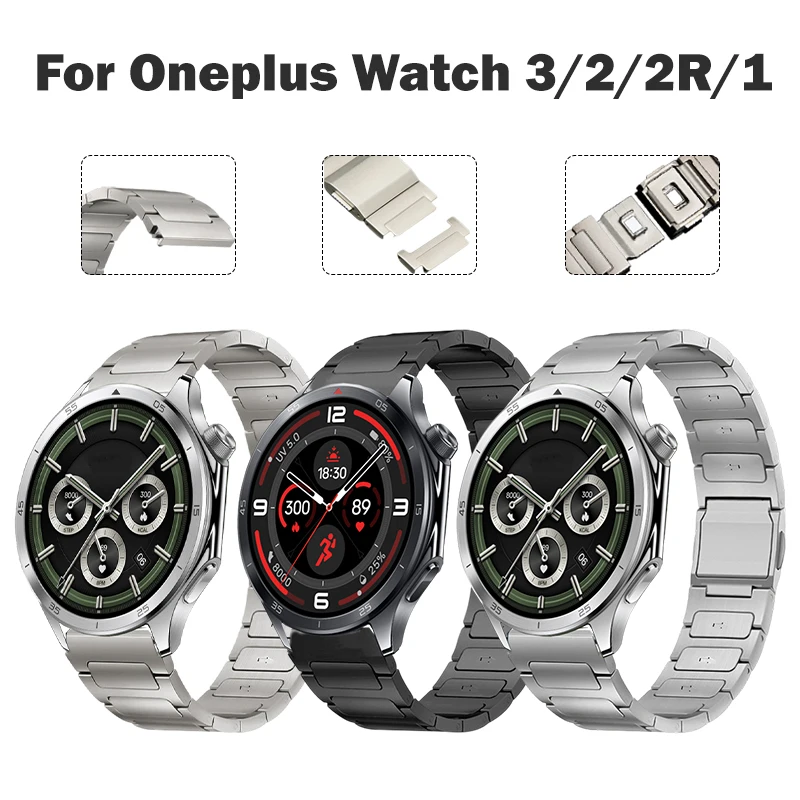 

Титановый ремешок для часов OnePlus Watch 2/2R/3, ремешок для часов с магнитной застежкой, деловой универсальный ремешок 22 мм для часов OnePlus 1, унисекс