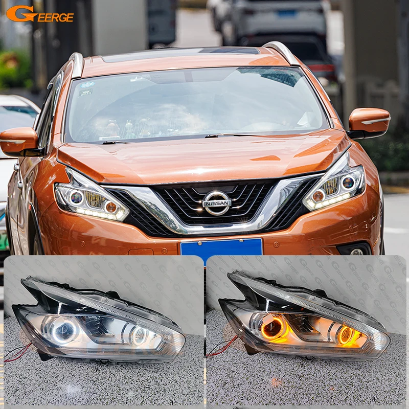 For Nissan Murano Z52 2015 2016 2017 2018 Ultra Bright A/W Switchback Day Light DRL Turn Signal LED Angel Eyes Kit Halo Rings