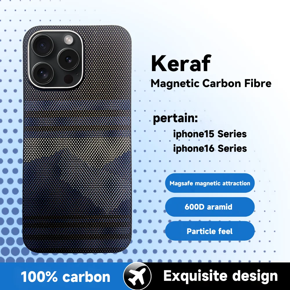 

Original Pretty Mountain and Starry Sky Kevlar Aramid Carbon Fiber Magnetic Phone Case For iphone 15 16 Pro Max New Anti-drop