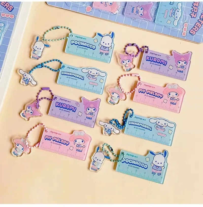 

Kawaii Hello Kitty Ruler Mini Pendant Cute Cartoon Backpack Decoration Office and Learning Supplies Student Gift Wholesale