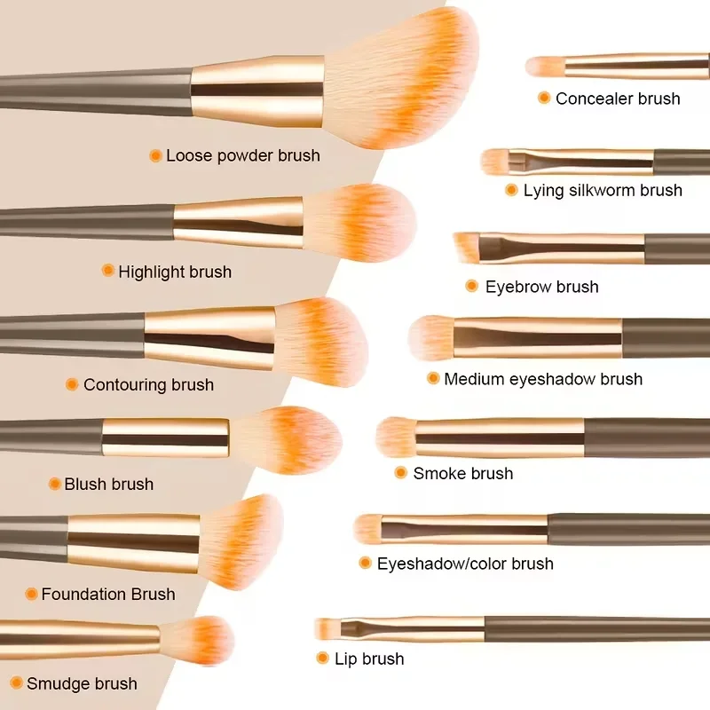 13pcs Professional Makeup Brush Set Soft Fur Beauty Eye Shadow Foundation Blush Cosmetic Brushes