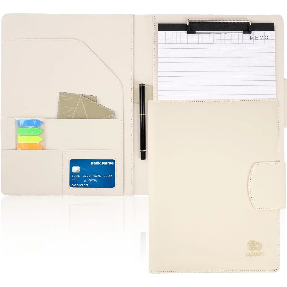 

Clipboard Folder Folder DIN A4,All-in-One Business Leather Document Clip Board with Magnetic Cover,Conference Folder Document Or