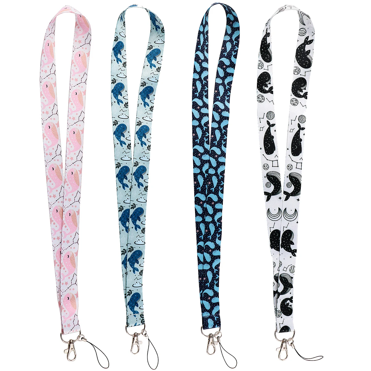 Cute Cartoon Blue Whale Lanyards ID Badge Holder Neck Strap for Key ID Card Cellphone Straps Badge Holder DIY Hanging Rope