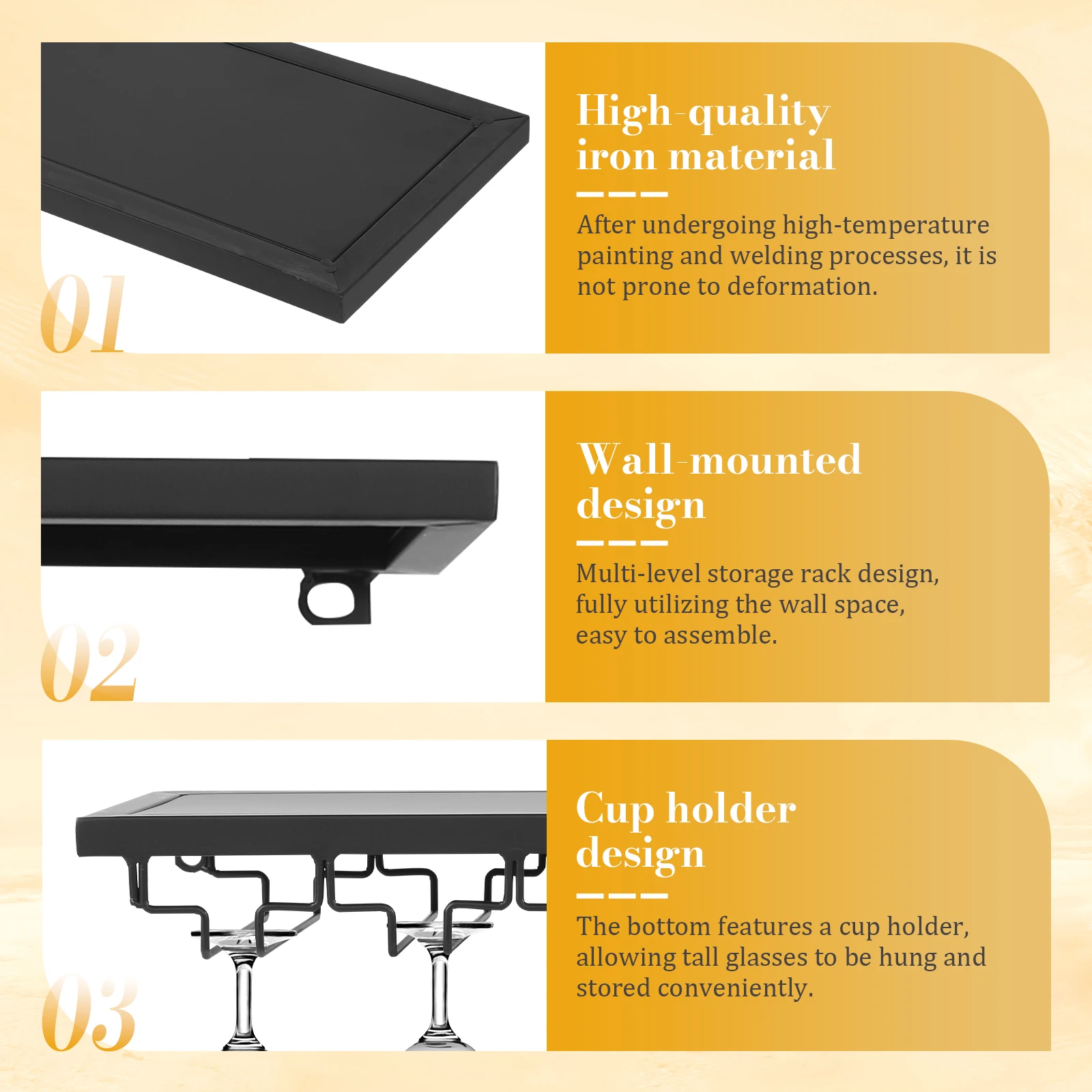 

Настенная винная полка на 4 уровня с LED-подсветкой, стеллаж для хранения и демонстрации бутылок с держателем для стаканов, для кухни, гостиной, дома