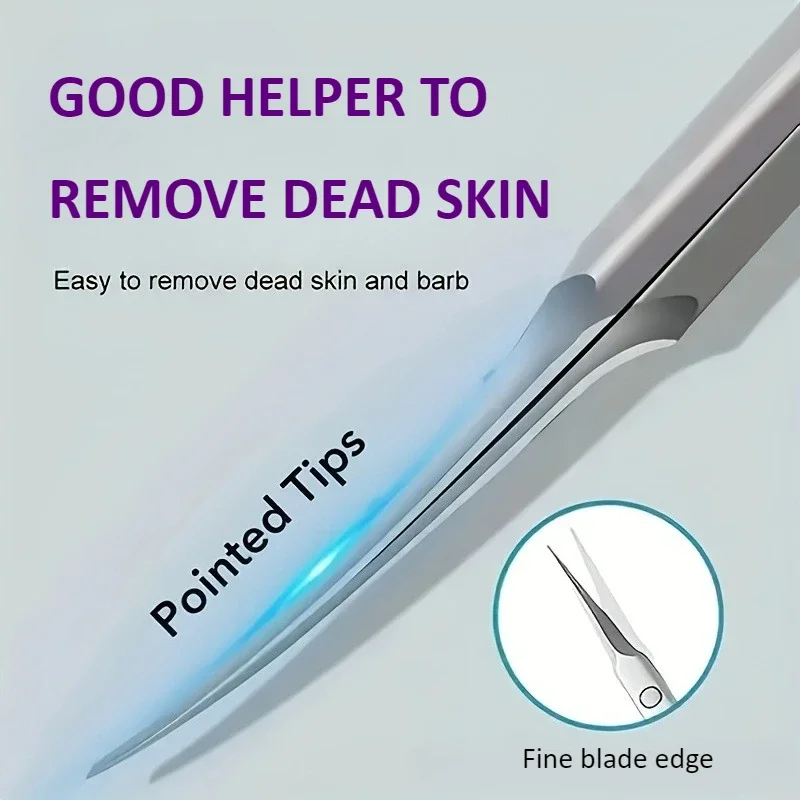 Ciseaux à cuticules en acier inoxydable, dissolvant de peau morte, pointe incurvée russe, outil de manucure, 1 pièce