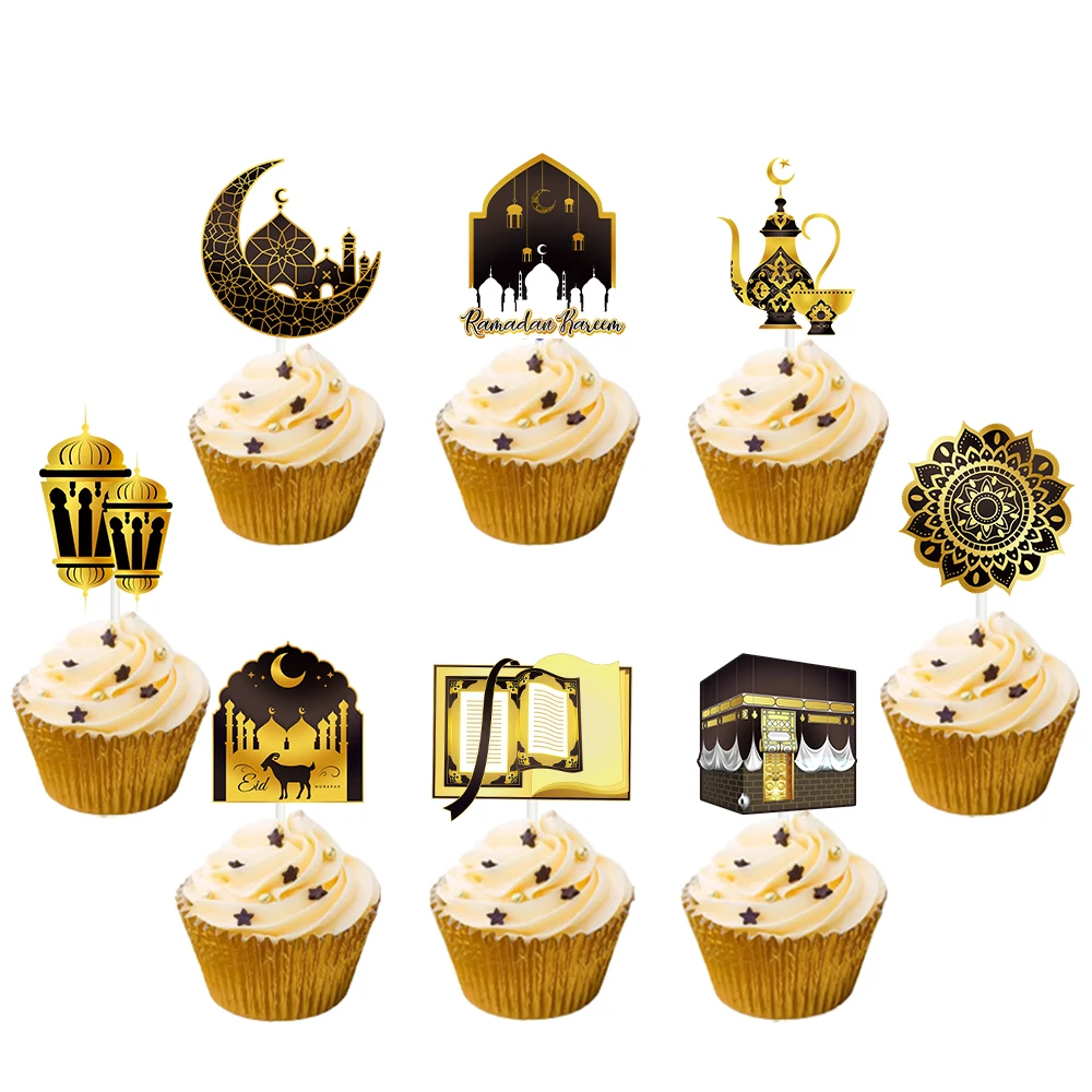 12 قطعة عيد مبارك قطاعات الكيك رمضان كريم حفلة إسلامية كعكة توبر القمر ستار مسجد كعكة الحلوى لتقوم بها بنفسك الديكور
