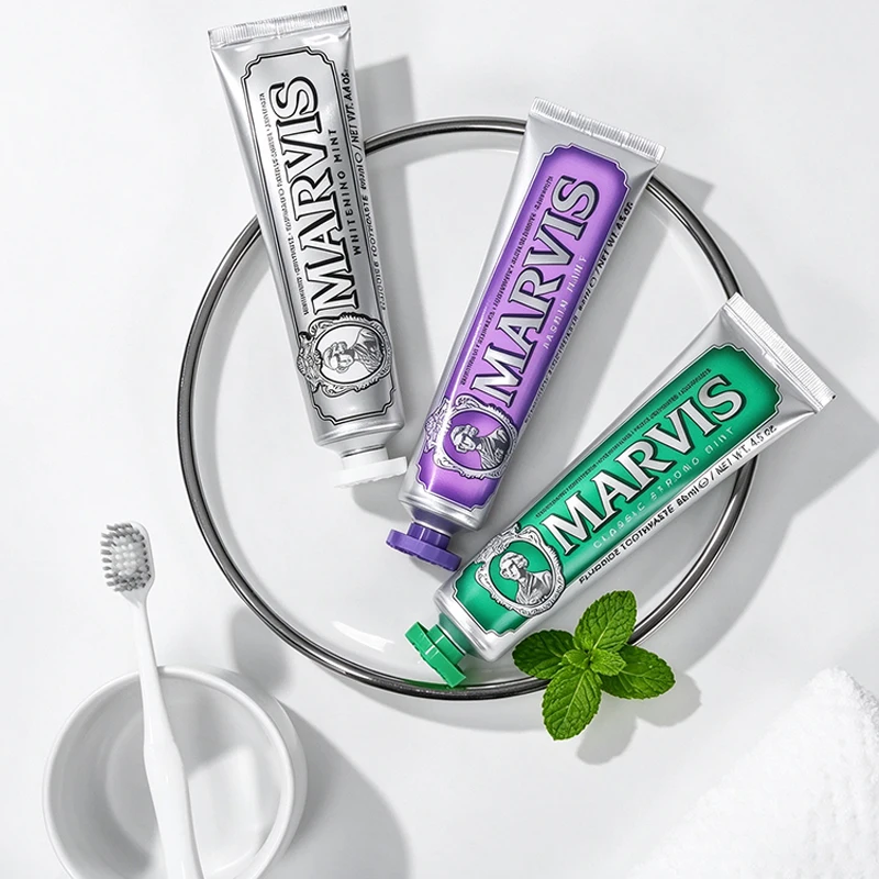Marvis Retro Packaging with Long-lasting Fragrance Low Foam Fresh Breath Toothpaste Whitening Teeth and Removal Stain Products