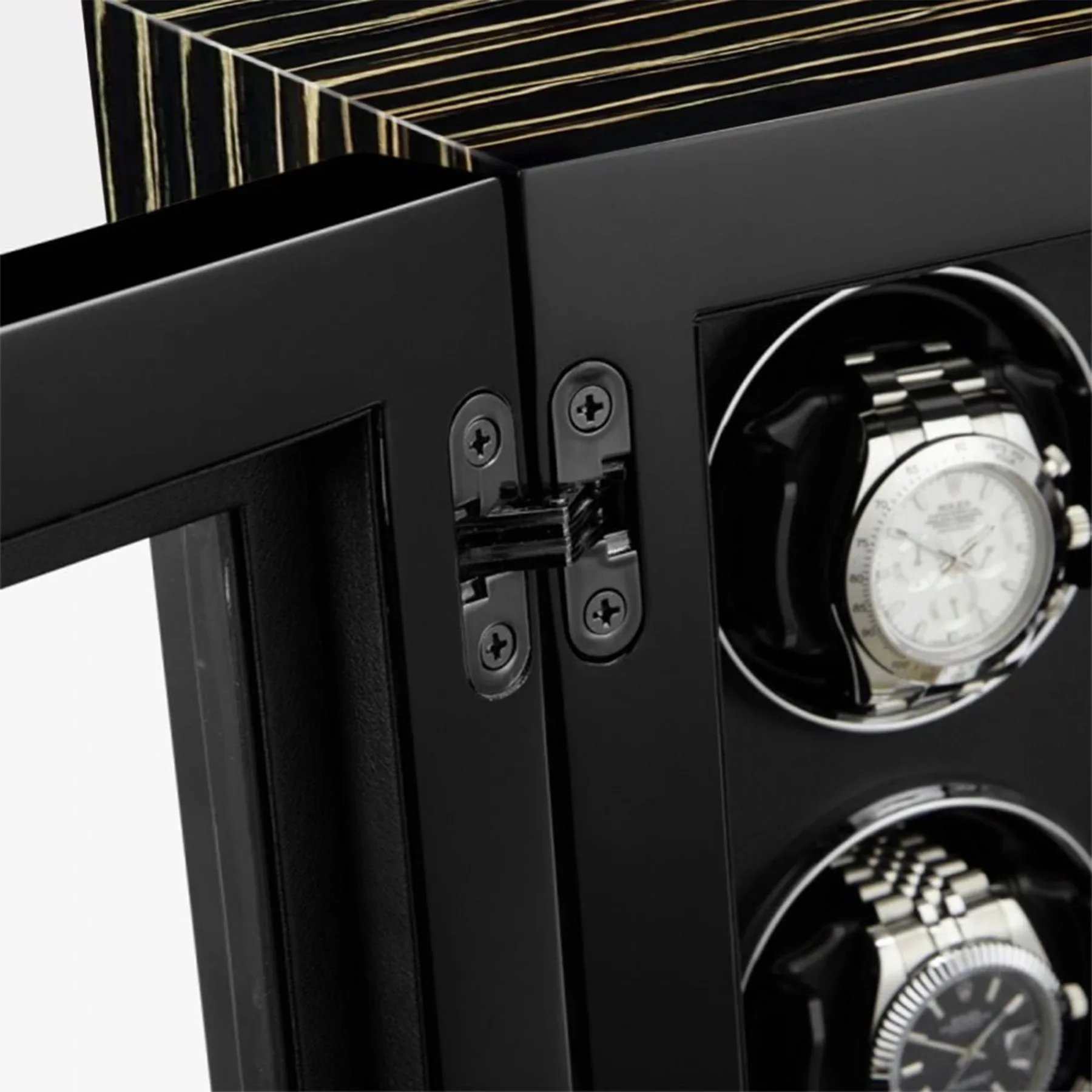 Automatic Watch Winder Luxury Wood Watch Safe Box Fingerprint Unlock Touch Control and Interior Backlight Watches Storage Box