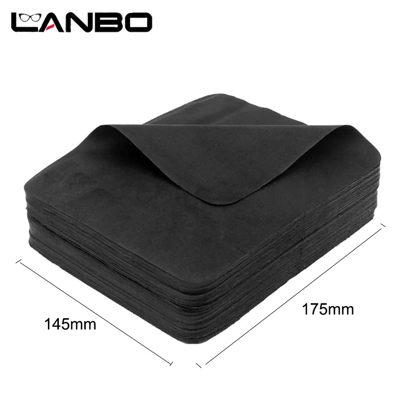 LANBO 100pcs 145*175mm Chamois Glasses Cleaner  Microfiber Glasses Cleaning Cloth For Lens Phone Screen Suede Cleaning Wipes