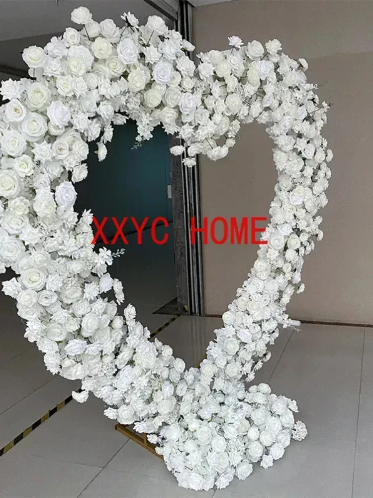 with heart shaped arch frame wedding background decoration stand party arch stage flower stand