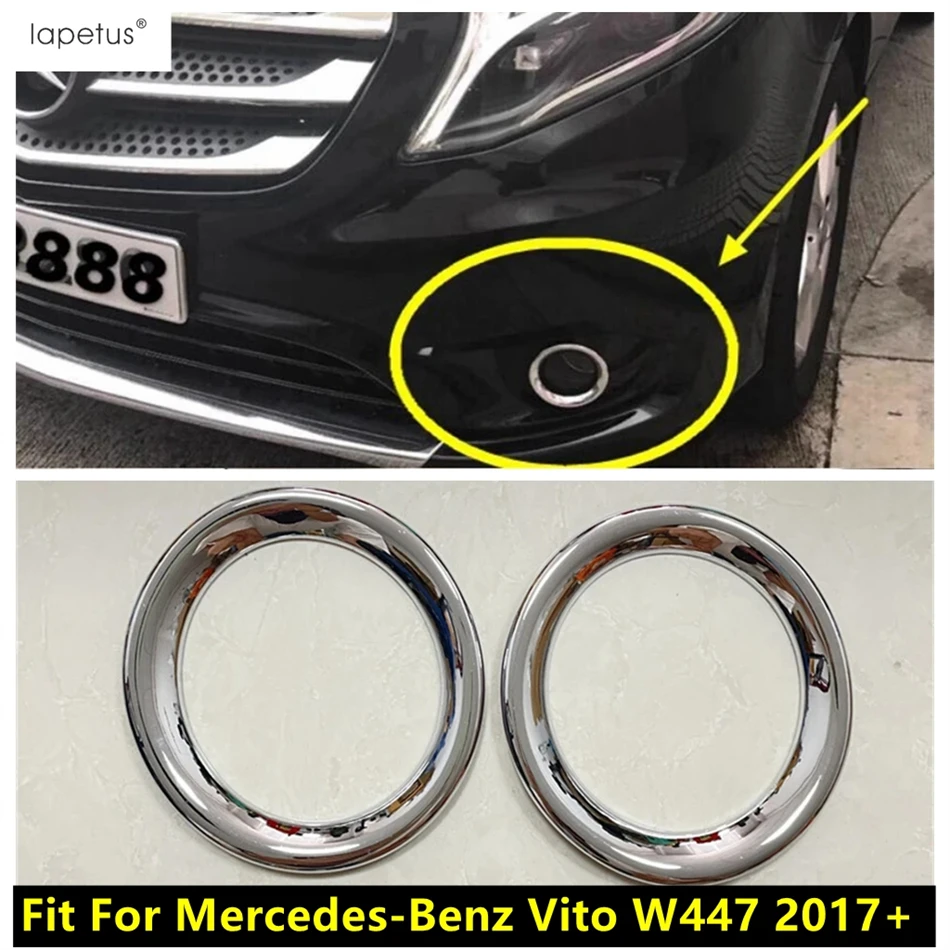 

Front Fog Light Lamp Ring Circle Frame Eyebrow Sticker Cover Trim For Mercedes-Benz Vito W447 2017 - 2023 ABS Chrome Accessories