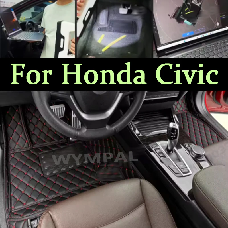 

Luxury Car Floor Mats For Honda Civic 2022 2023 Custom Auto Foot Pads Automobile Carpet Cover accessories