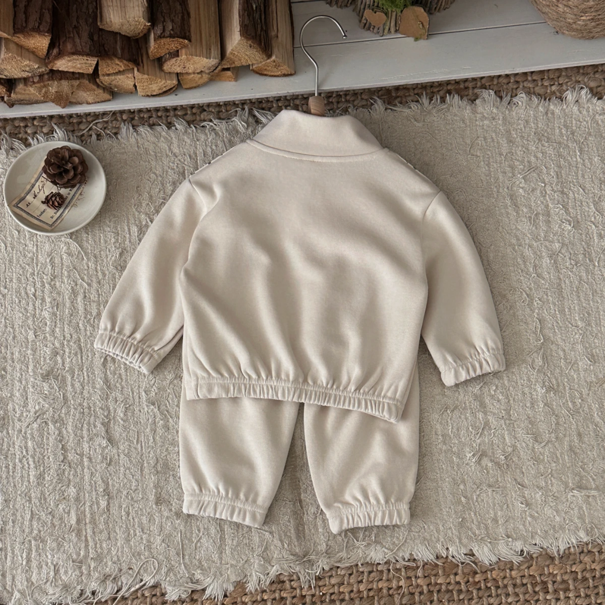 Spring Autumn Baby Half Placket Floral Color Block 2PCS Outfit, Toddler Elastic Cuff Soft Breathable Casual Sports Tracksuit