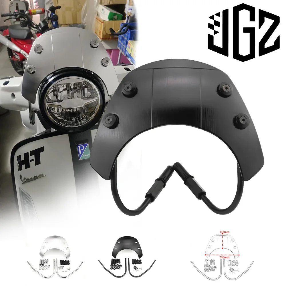

Motorcycle Accessories Screen Windshield Wind Deflector Flyscreen For Vespa GTS 300 2019-2025