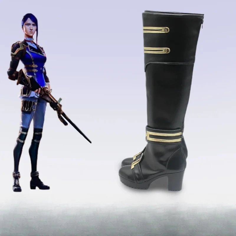 أحذية كوسبلاي كايتلين LOL أحذية غامضة شريف بيلتوفر إكسسوارات تنكرية لحفلات الهالوين مصنوعة حسب الطلب