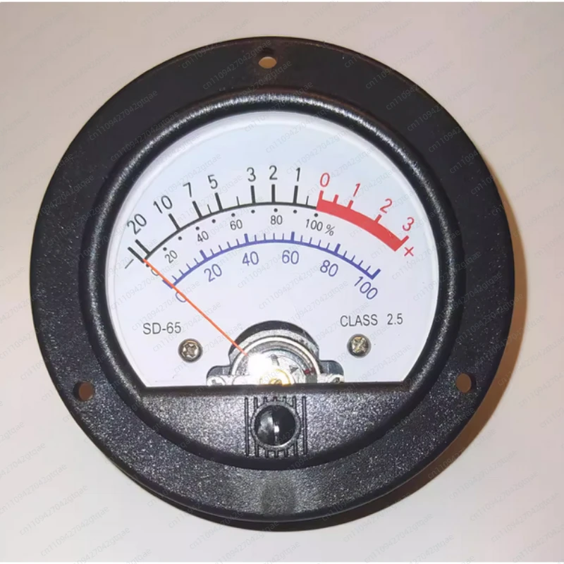SD-65 Circular Black Pointer Meter Head Retro Dial Vu Meter Level Voltage Strap Yellow Backlight