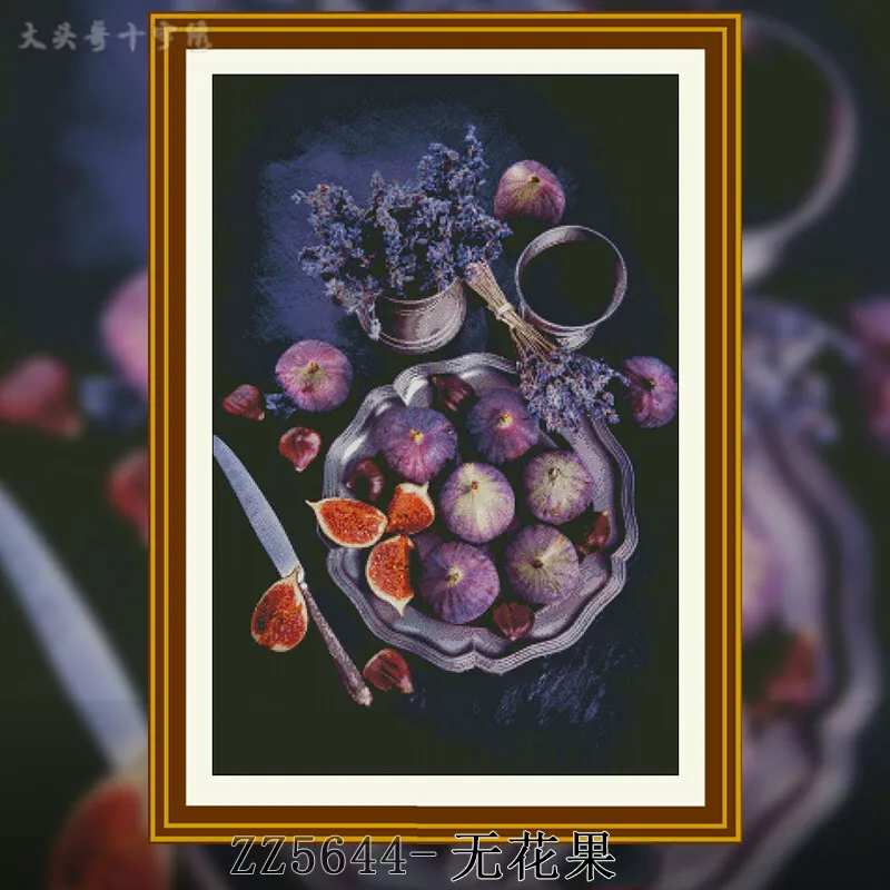 [ZZ5644-Fig] Cross Stitch Embroidery Kit 14CT 16CT, Printed Fabric for Hand Stitching, Creative Needlework Project