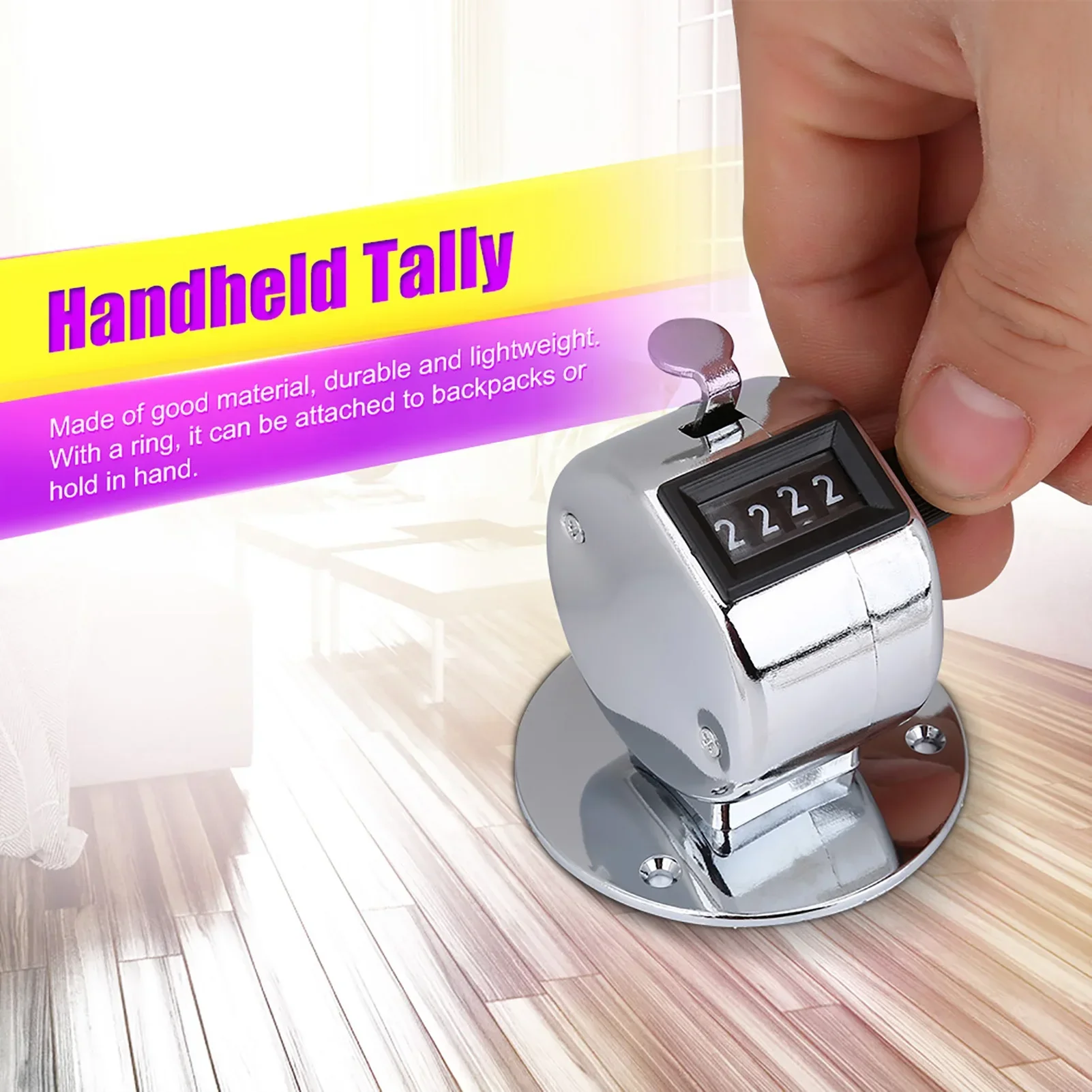 4 Digit Tally Mini Tally Tally Counter Hand Tally Mini Metal 4 Digit Number Handheld Hand Tally Counter for Sports Games