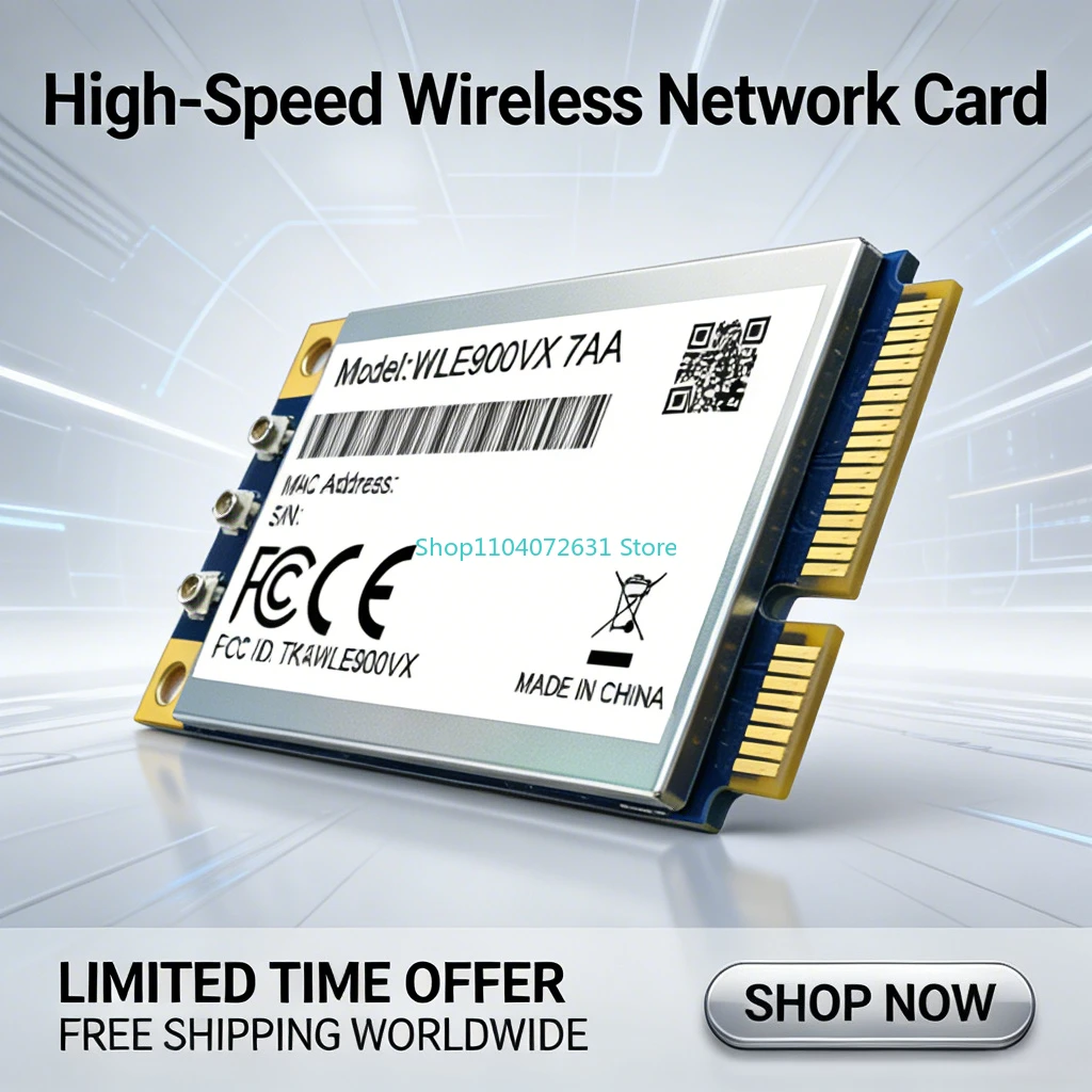 1300Mbps Dual-Band Mini PCIe WiFi Card | QCA9980 Chip 3x3 MIMO | OpenWrt Compatible High-Speed Wireless Module