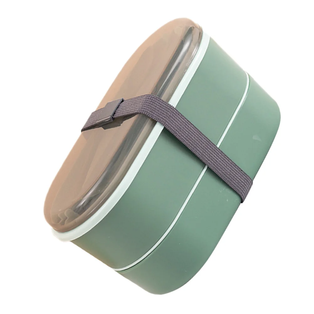 1Set Double Layer Bento Box Large Capacity Portable Lunch Box Sealed Cover Microwave Safe Food Storage Container for Outdoor