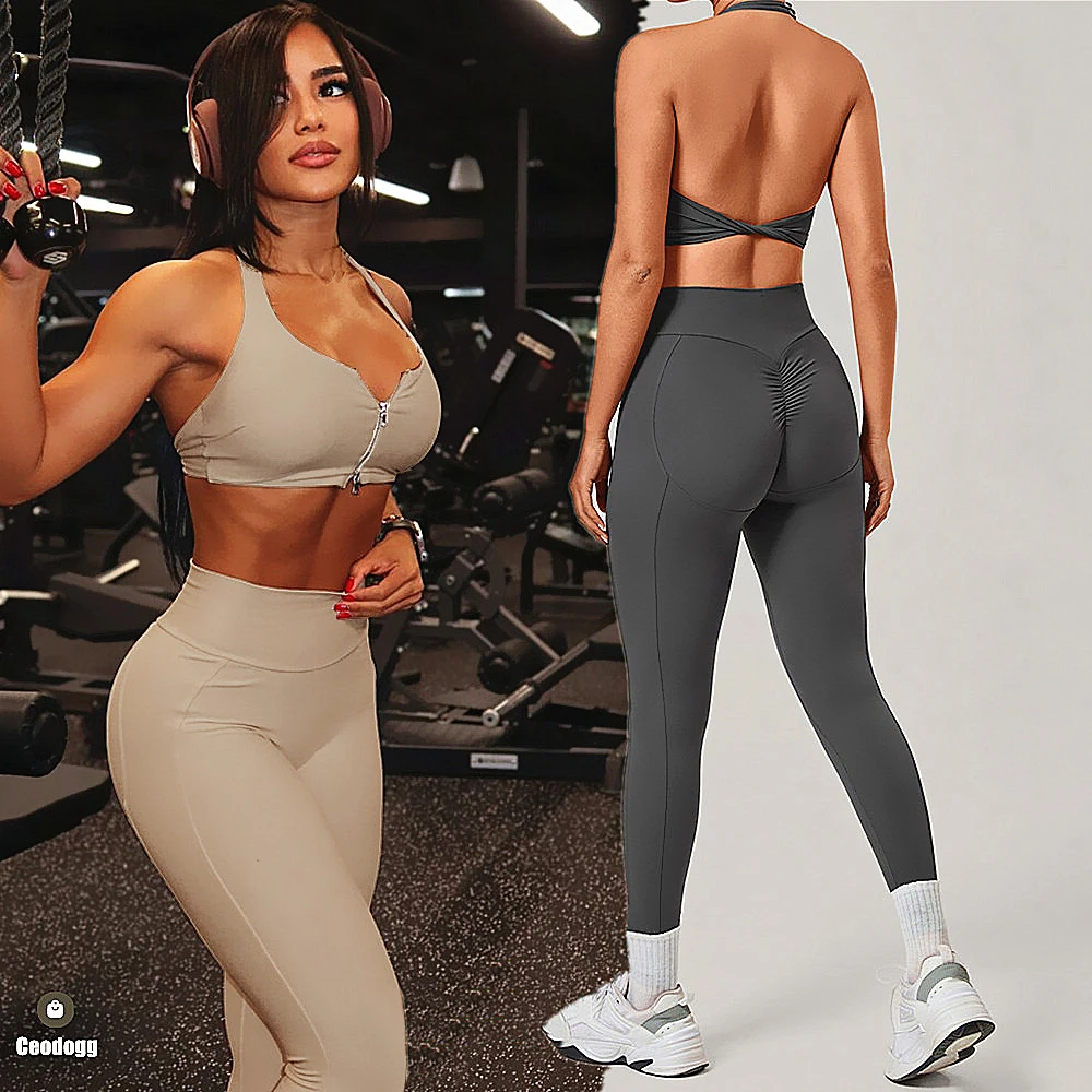 Pad 2PCS Women Double Zip Halt - đánh giá và giá Yoga Fitness Power Yoga