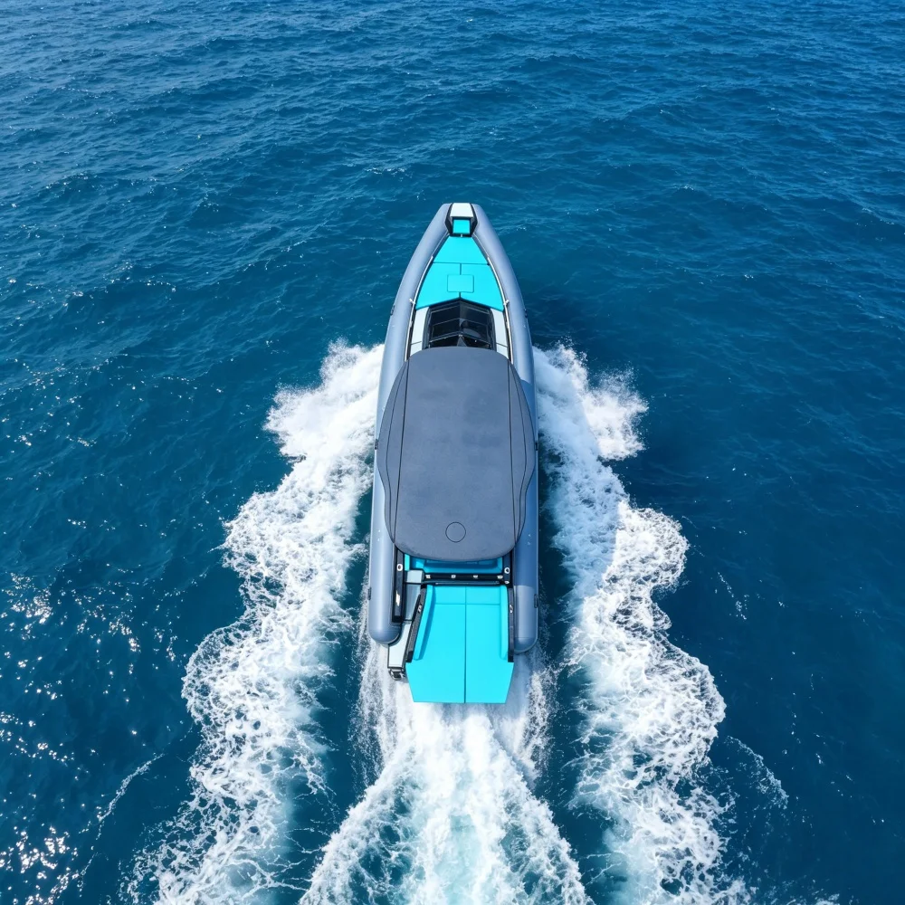 960 Fiberglass Cabin 9.6m Luxury RIB Speed Inflatable Boat Offshore 32ft Rigid Inflatable Boat for Coastal Tourism