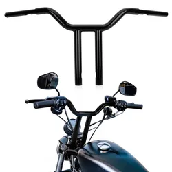 Motorcycle T-Bar Handlebar Drag Bar 1-1/4'' Diameter Rise For Harley Dyna Softail Sportster 883 1200 XL 1996-2024