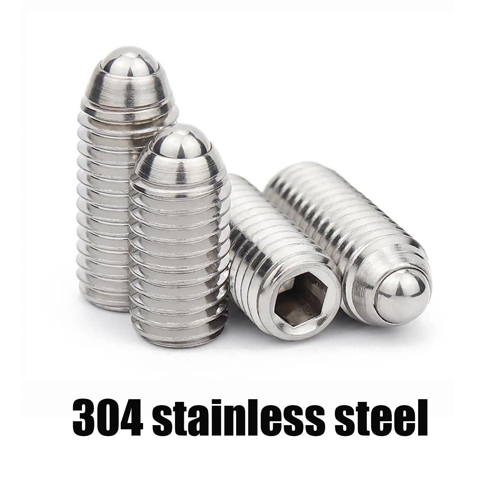 M2.5 M3 M4 M5 M6 M8 M10 M12 M16 304 Stainless 12.9 Black Steel Hex Socket Spring Ball Plunger Grub Headless Bolt Point Set Screw