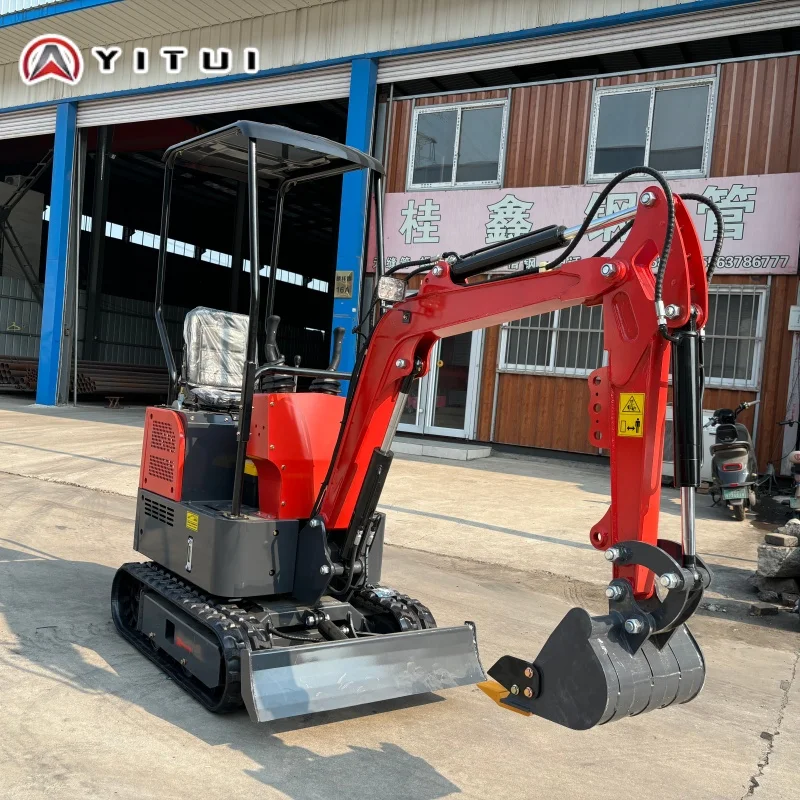 Macchinari di costruzione compatti personalizzati con mini escavatore da 1,2 tonnellate con caratteristiche regolabili per il giardino europeo