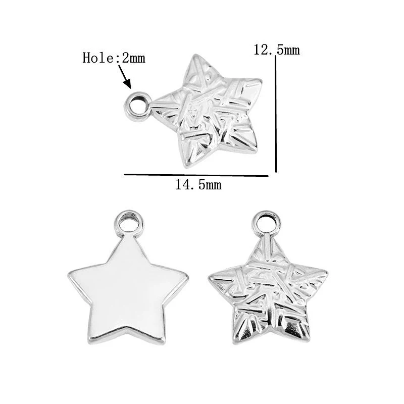 5 Stück Edelstahl-Anhänger mit Sonnen-, Herz- und Blumenmotiv für DIY-Halsketten, Armbänder, Ohrringe und Schmuckherstellung – Detail 5