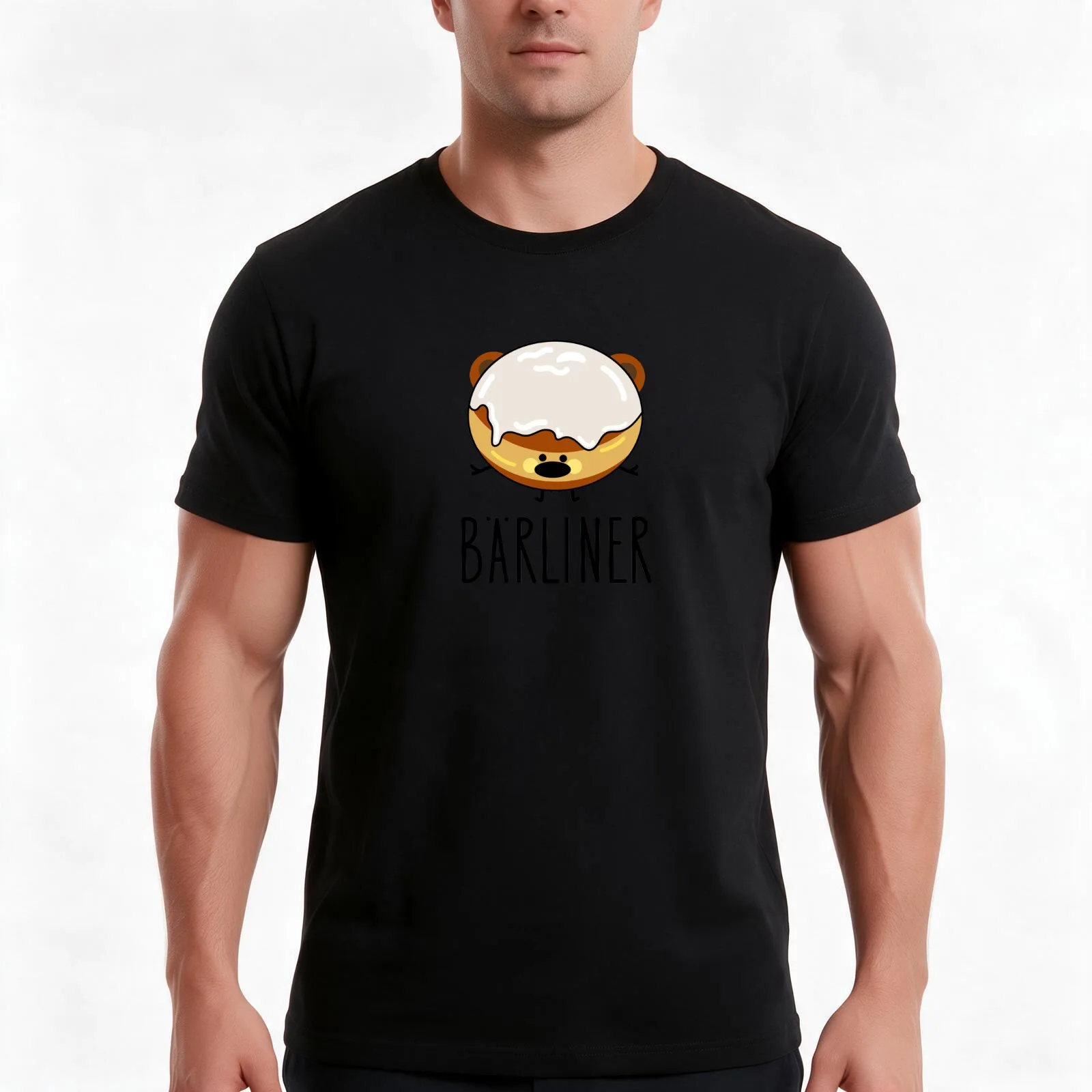Berlin pancake bear T-Shirt Summer Casual Cotton Tee Oversized Streetwear Tops Vintage Graphic Print Loose Fit Short Sleeve