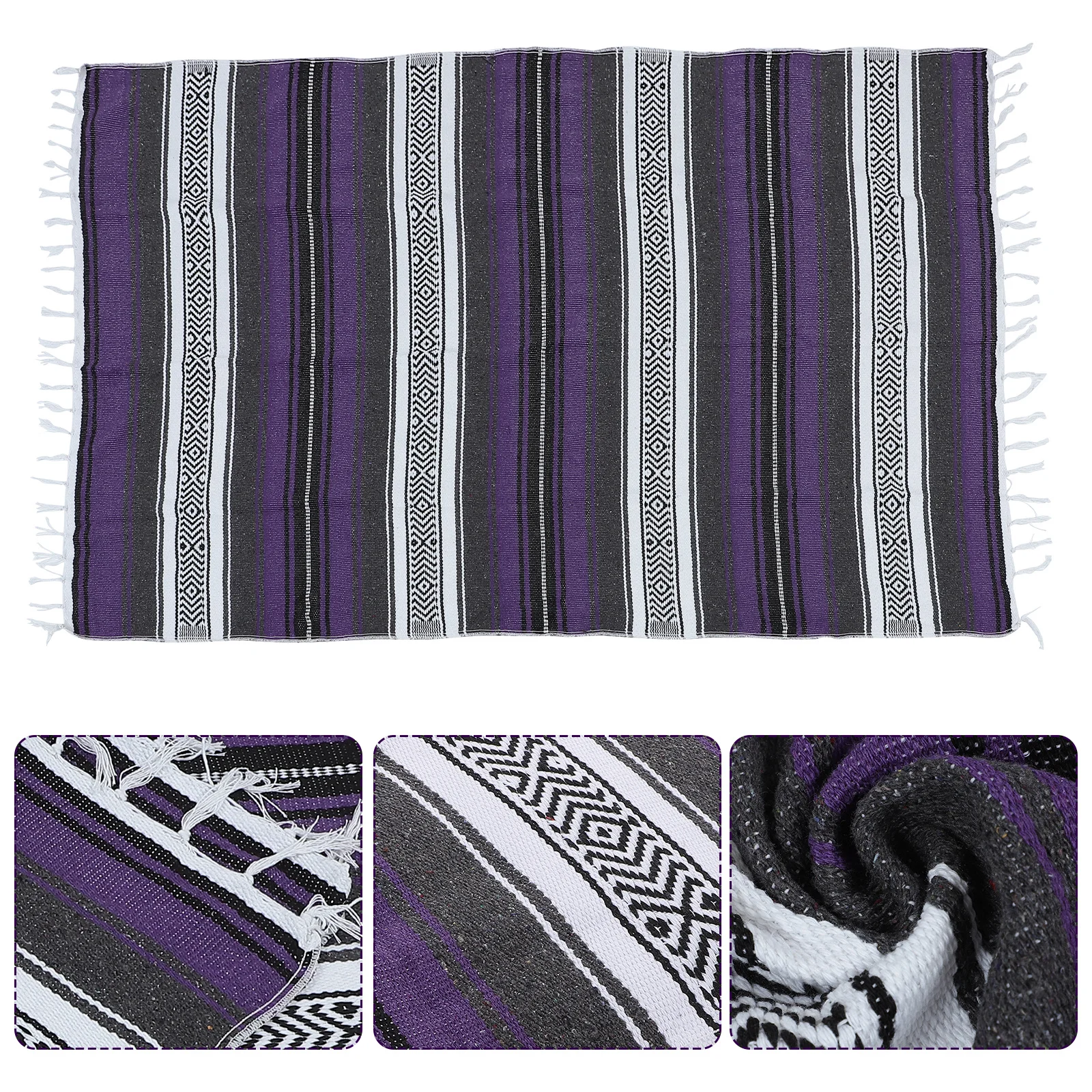 

Mexican Blanket Thick Soft Dark Red Blended Serape for Bedroom Sofa Car Yoga Mat Accent Throw Mexican Blanket Yoga Mat