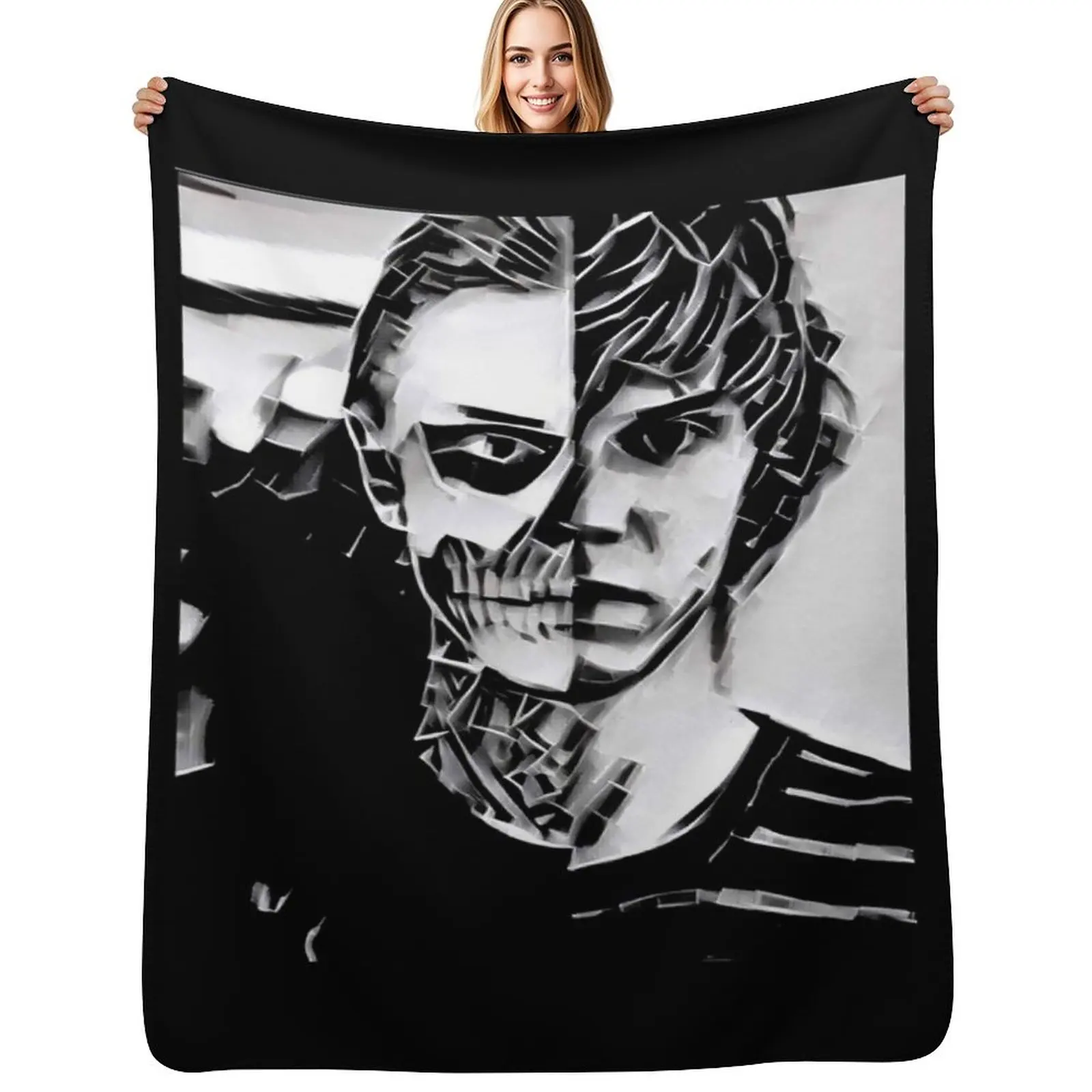 

Tate Langdon Skull Designer Throw Blanket Flannel Fabric For Decorative Sofa Cute Flannel Blanket