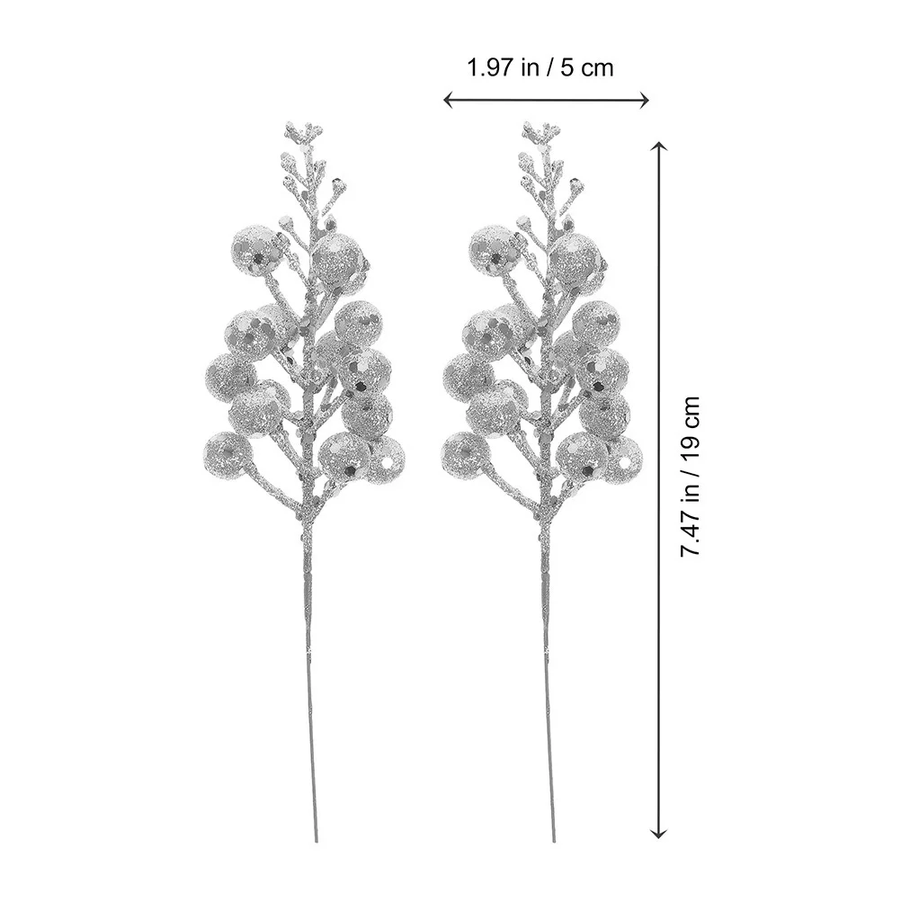 

12 Pcs Christmas Artificial Berry Stems Ornaments Glitter Berries Party Decoration Outdoor