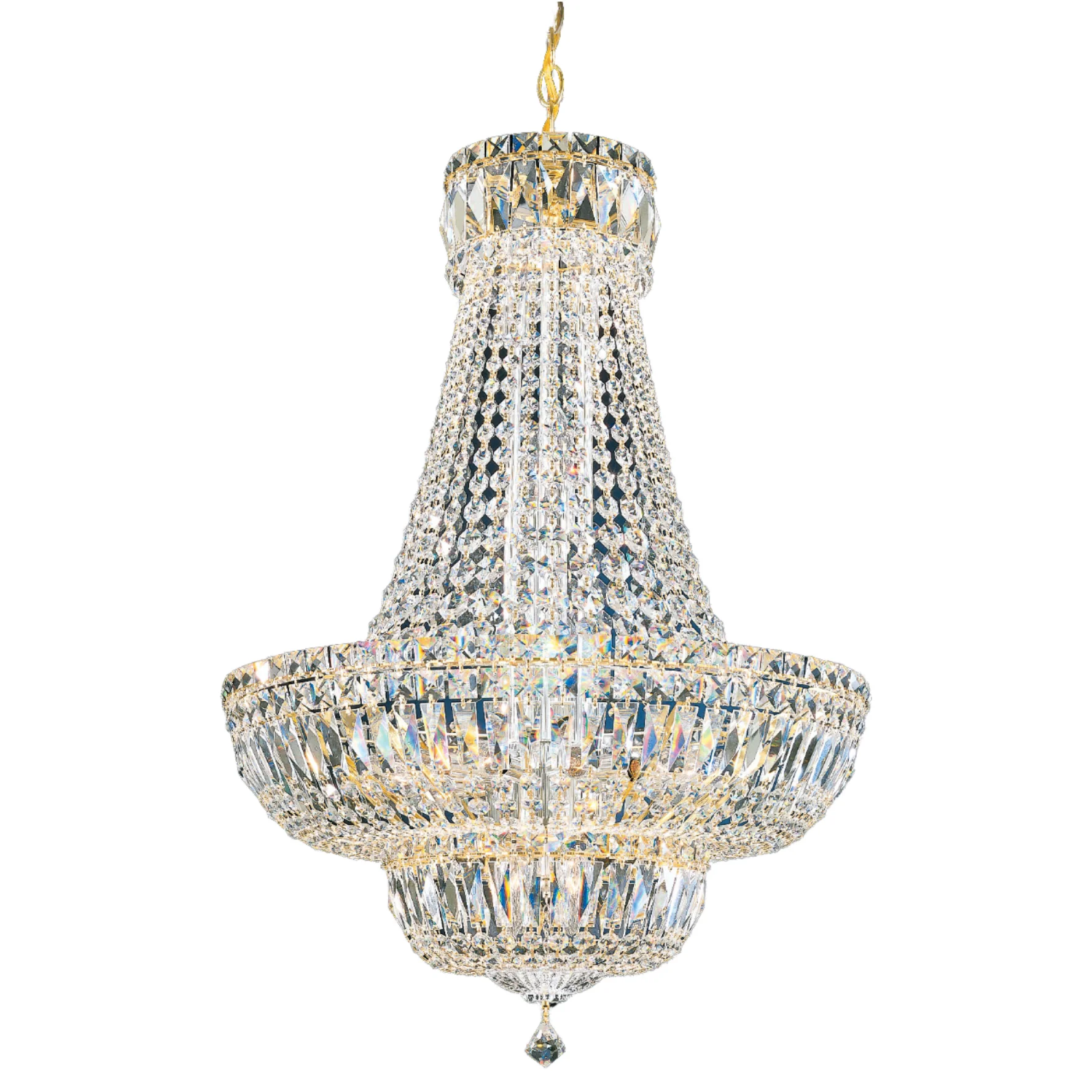 Luxury 2-Tier Postmodern Crystal Chandelier E12 Bulb Oval Long Design Gold Finish LED Adjustable Height for Dining Living Rooms