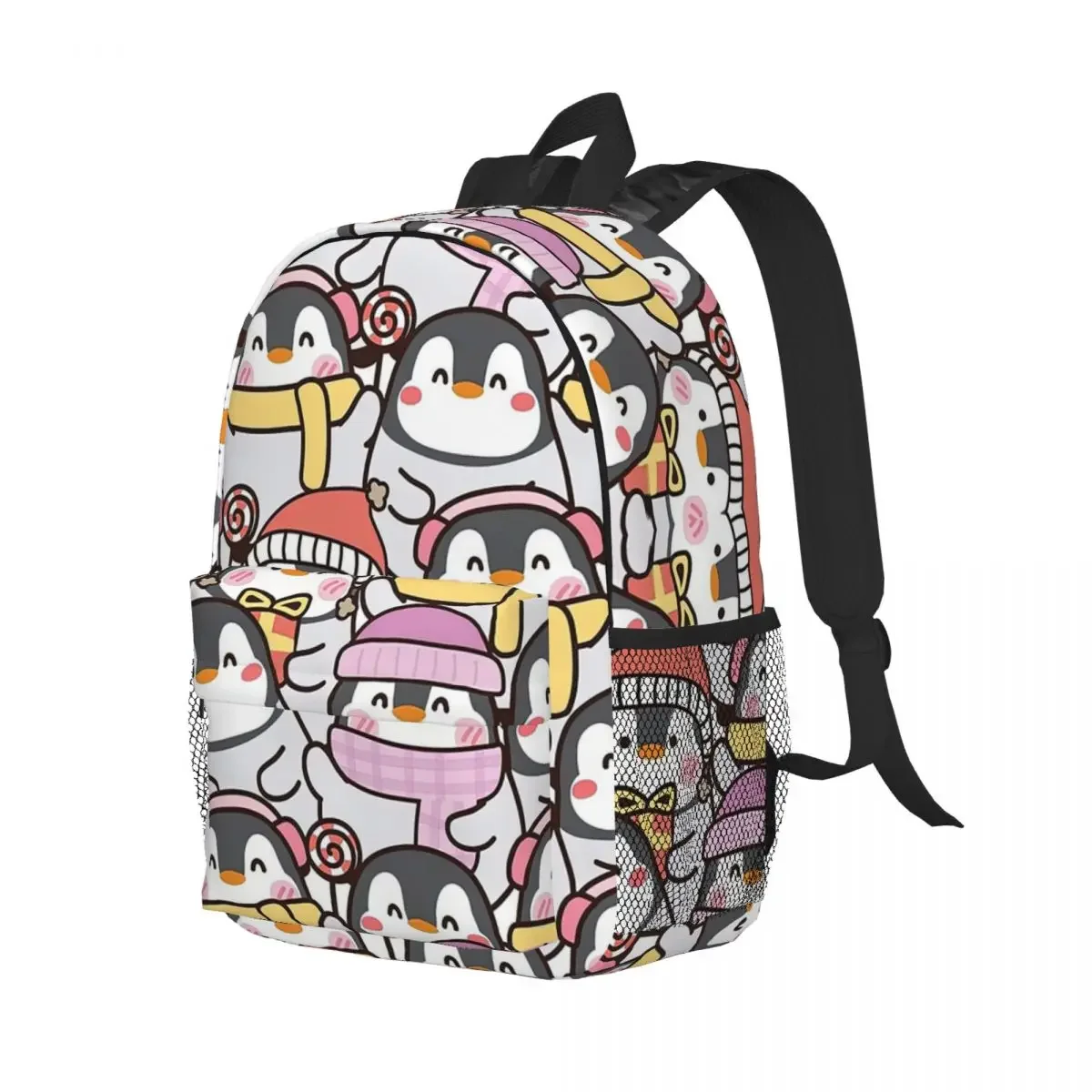 Penguin Cartoon Pattern, Penguin Seamless zaini ragazzi ragazze Bookbag studenti casuali borse da scuola zaino per Laptop borsa a tracolla