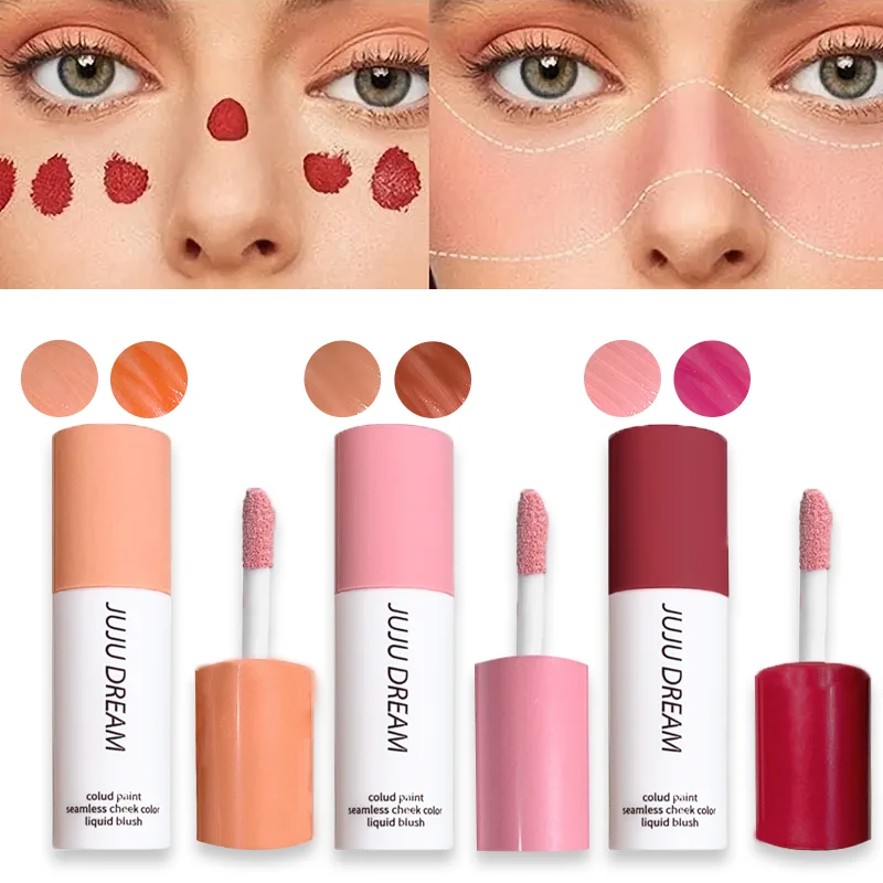 6-color liquid blush, waterproof and long-lasting, natural berry tones, matte finish, easy to apply, suitable for all skin tones