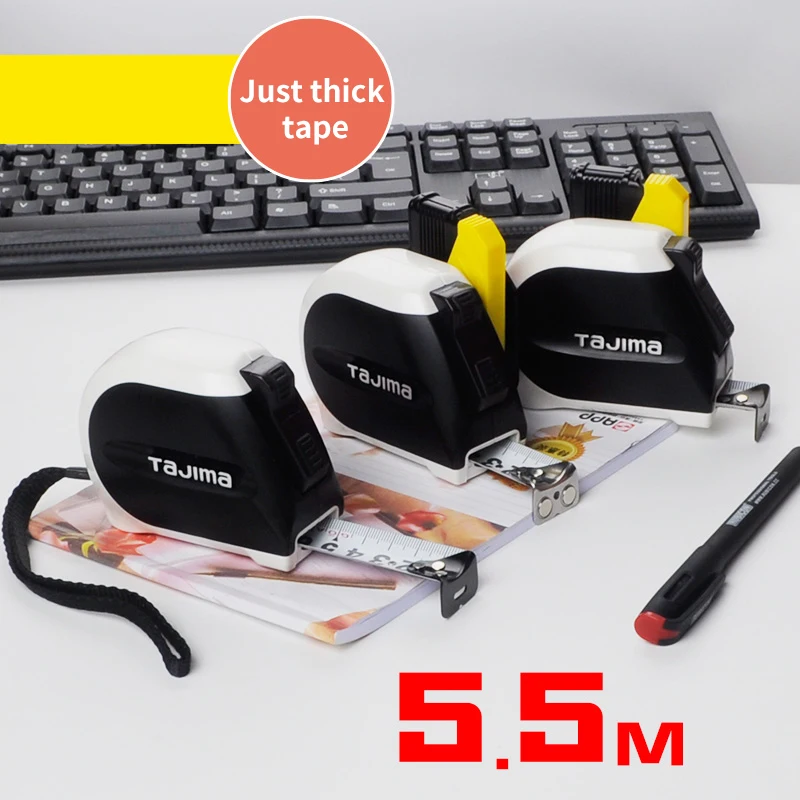 Tajima Steel Coil Ruler 3.5 m 5 m 5.5 m Automatic Locking Thickening Ruler with Measuring Tape