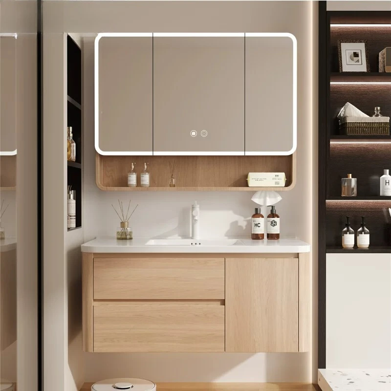 Mirror Modern Bathroom Cabinet Drawers Organizer Storage Space Saver Toilet Display Cupboard Partitions Gabinete Room Furniture