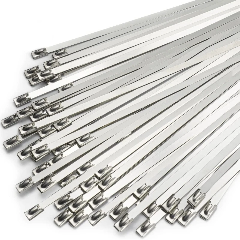 Stainless Steel Cable Ties Self-sealing Fastening Ring Multi-Purpose Metal Zip Tie Hardware Cable Organizer for Exhaust Pipes