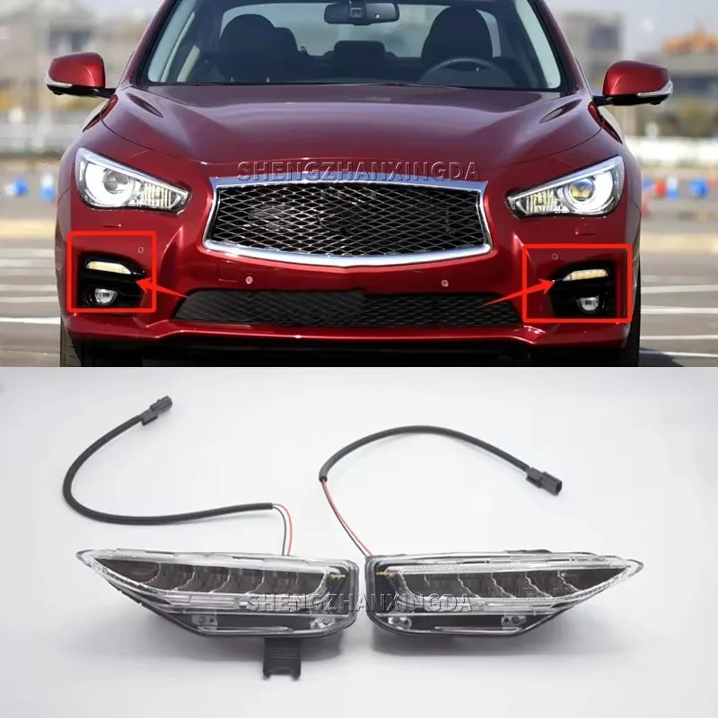 SZXD For Infiniti Q50 Q50S Sport Model 2014-2020 LED Turn Signal Lights DRL Daytime Running Lights Signal Light