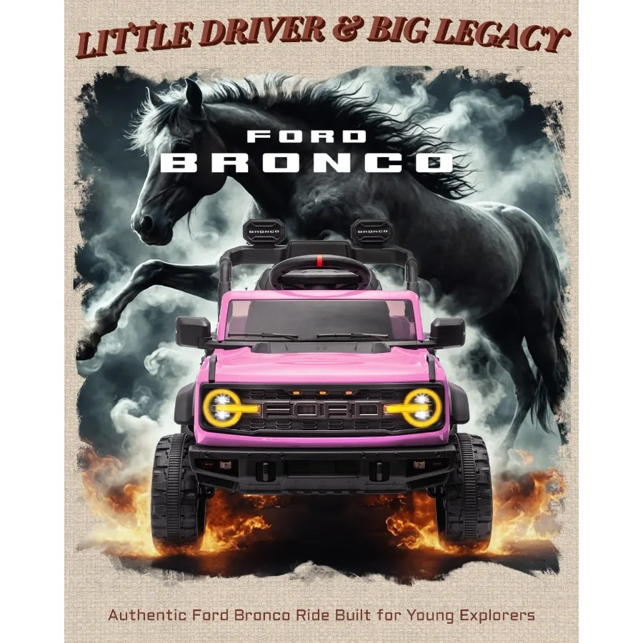 幼児向け12V電動乗用玩具、リモコン付きフォード・ブロンコ・ラプター子供用乗用車、12ボルトバッテリー駆動車