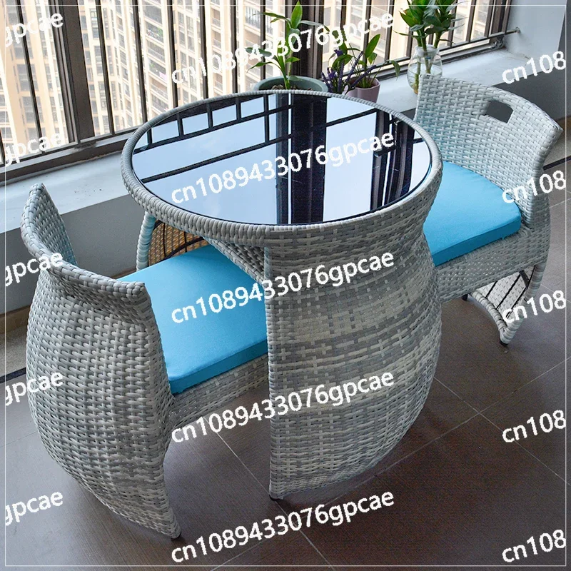 Combination Leisure Area Small Apartment B & B Living Room Apartment Outdoor Rattan Chair Outdoor Tea Table Three-piece Set