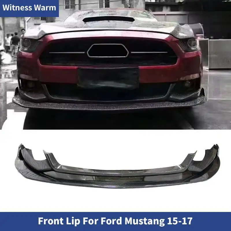 Séparateurs de becquet de lèvre de pare-chocs avant pour Ford Mustang 2015 2016 2017 pelle avant Frp en Fiber de carbone