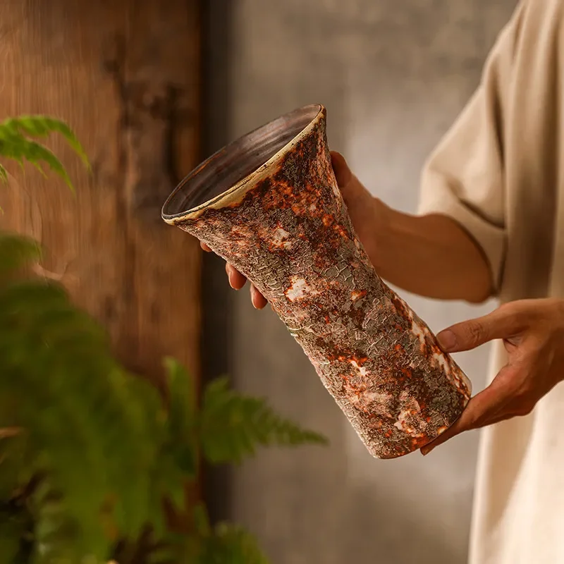 Jingdezhen Ceramic Vase Advanced Art Retro Desktop Ornament Dried Flower Arrangement Fern Moss Ball Non Porous Hydroponics