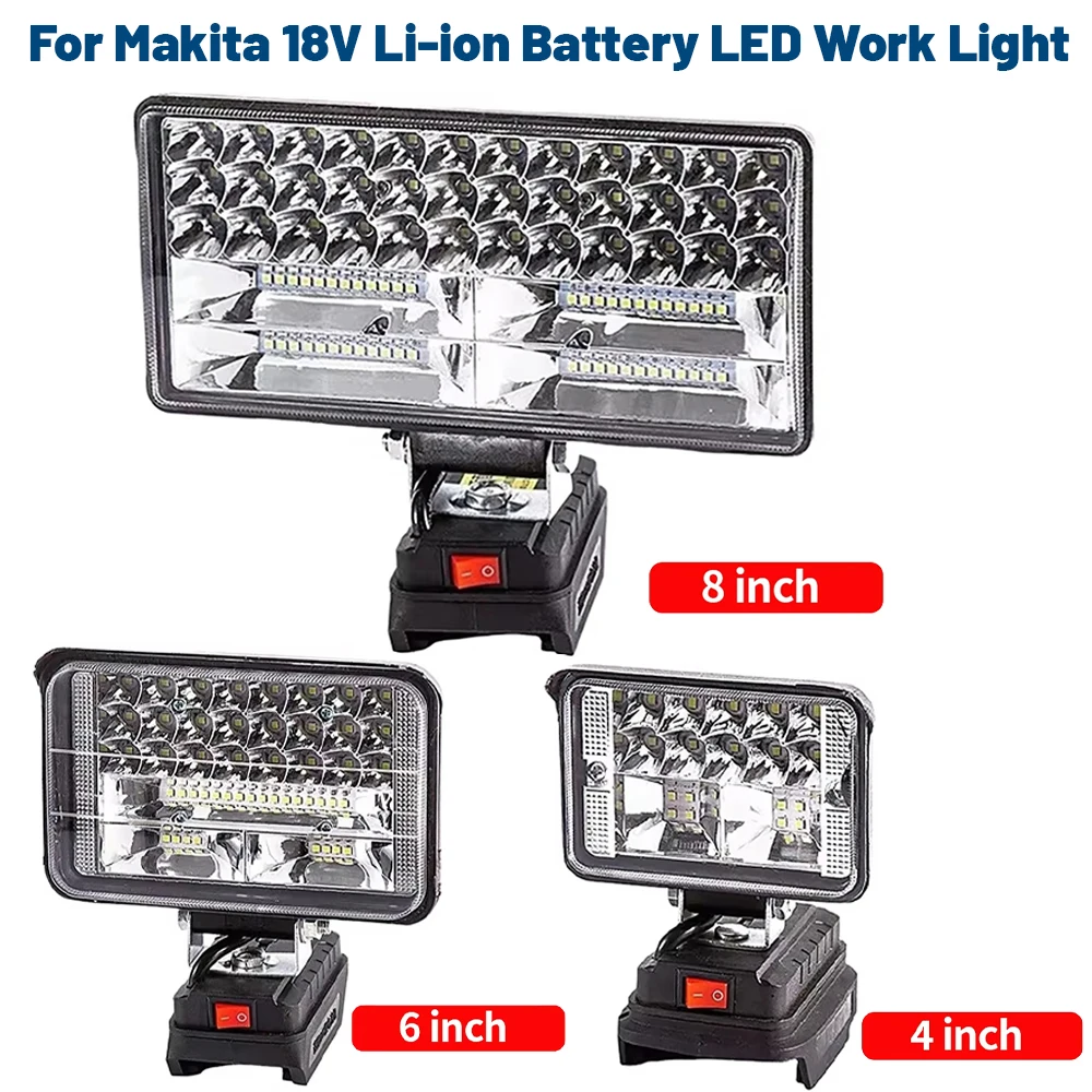 Pour Makita 18V Li-ion batterie LED lampe de travail 3/4 pouces Portable lanterne lampe de poche éclairage de secours pour Camping outil lampe