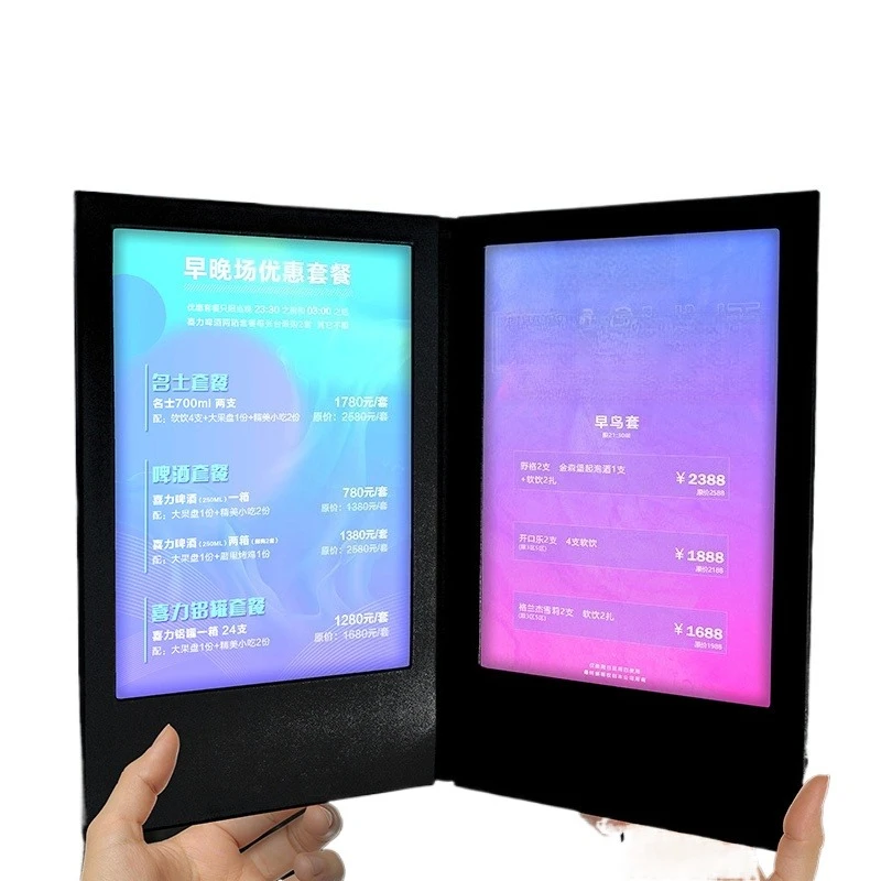 

Electronic Menu Book Loose-leaf High-end Luminous LED Menu Book Price Display Board