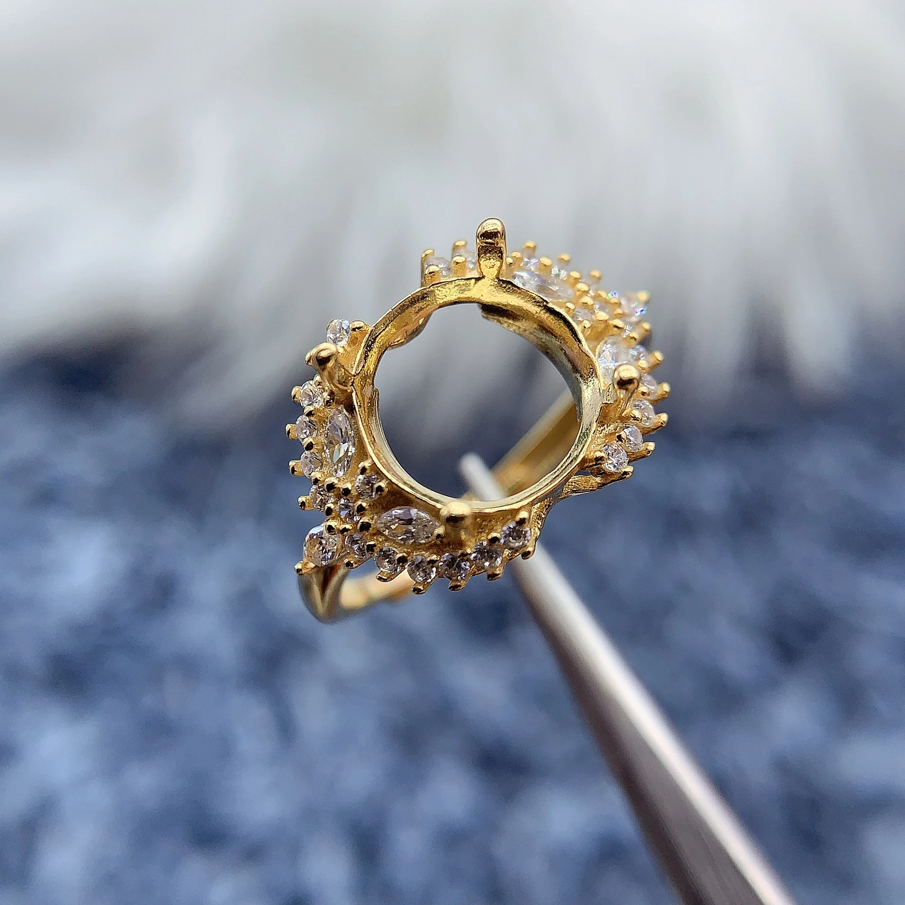 MeiBaPJ Inlay Round 8*8mm S925 Pure Silver DIY Rings Setting Womens Gift creativity Fine Charm Luxury Original Jewelry Wholesale